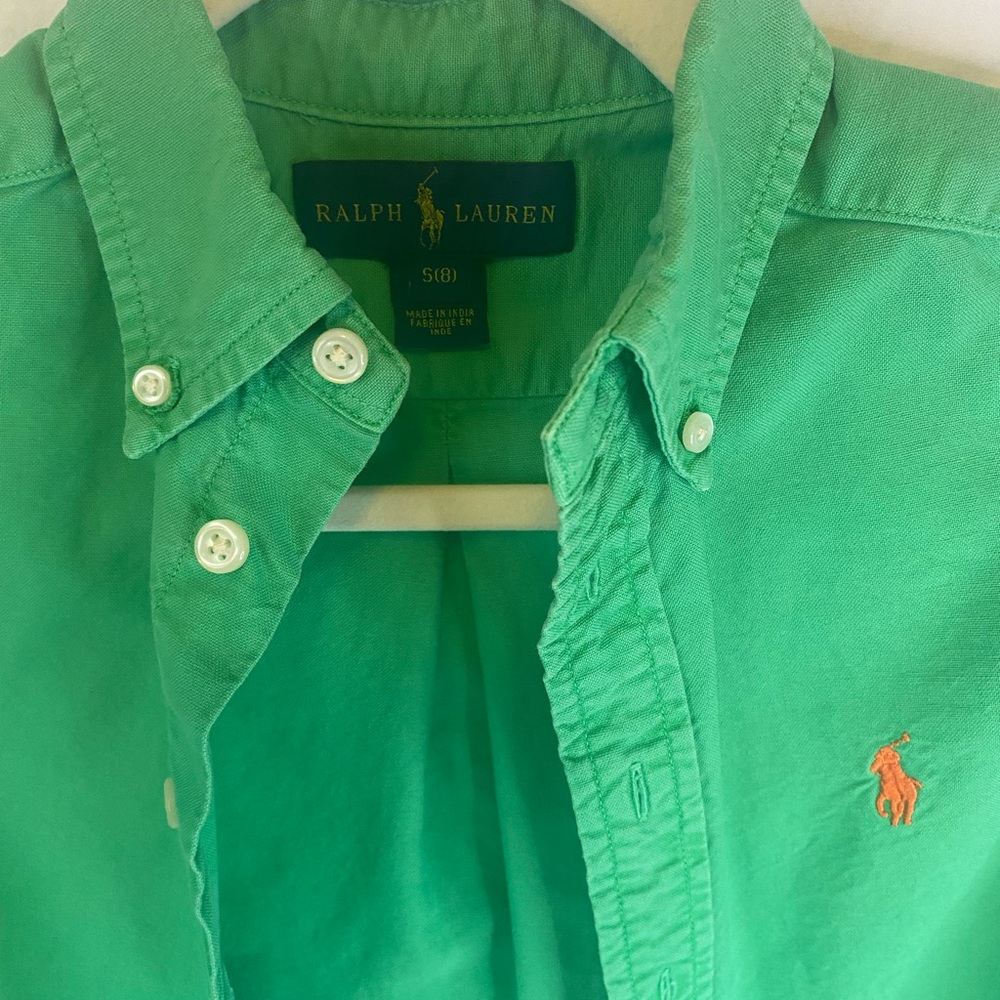 Polo by Ralph Lauren bright green full sleeve shirt S(8) boys